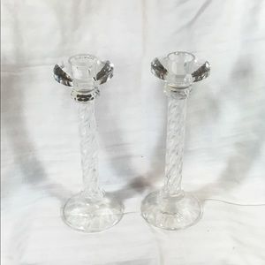 Simon Designs crystal candlesticks